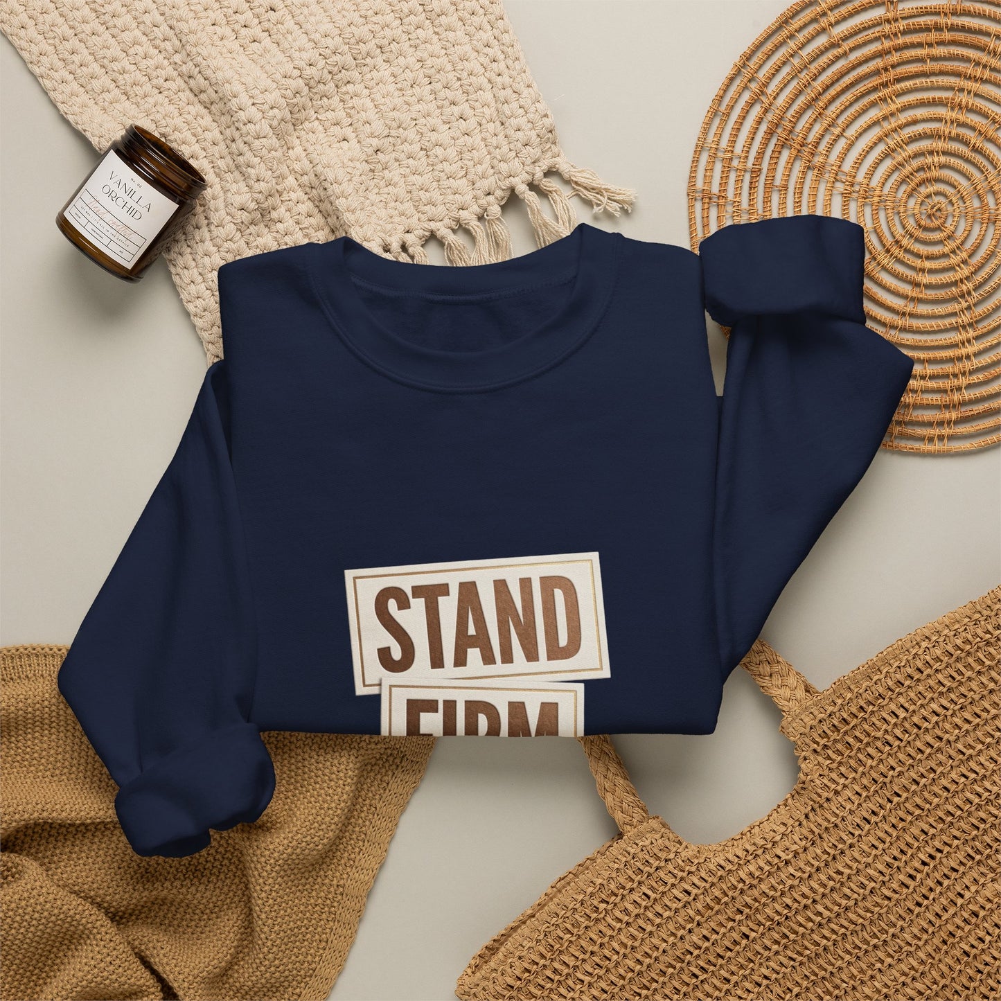 Stand Firm Always Sweatshirt | Christian Streetwear, Bold Typography, Distressed