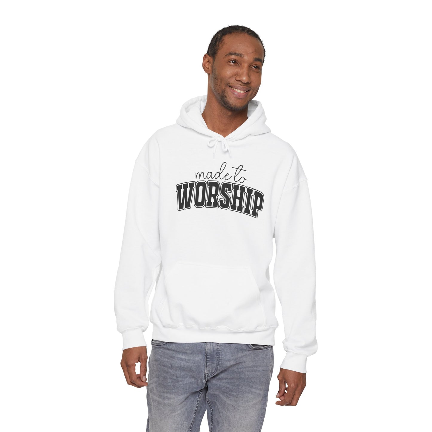 Christian Graphic Hoodie - 'Made to Worship' Pullover