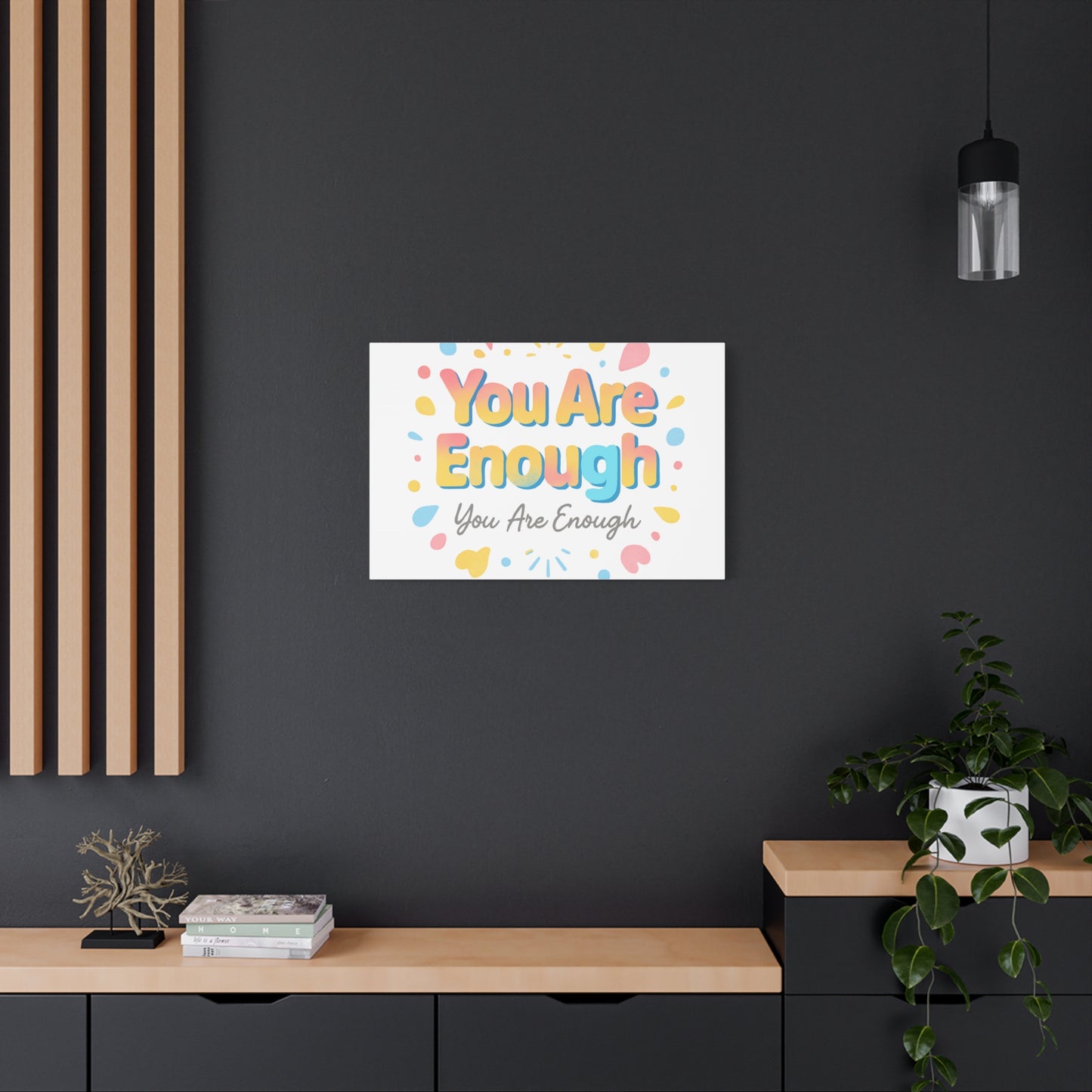 You Are Enough Canvas Wall Art — Inspirational Motivational Home Decor
