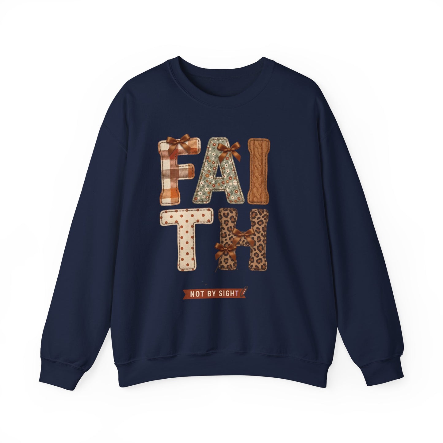 Faith Fall Crewneck Sweatshirt | Christian Autumn, Leaves & Plaid