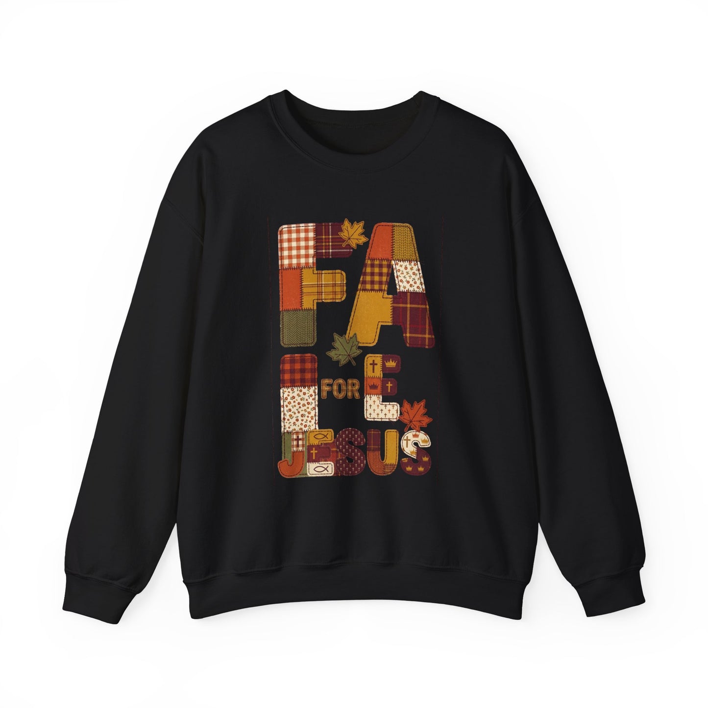 Fall Patchwork "Fae for Jesus" Crewneck Sweatshirt | Thanksgiving Harvest