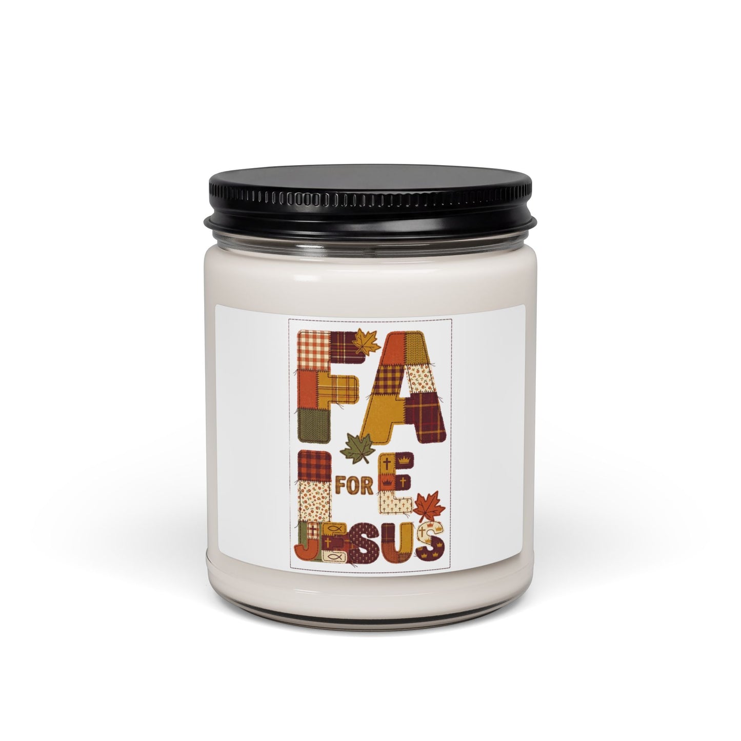 Fall Plaid 'Fall for Jesus' Candle | Thanksgiving Soy Candle