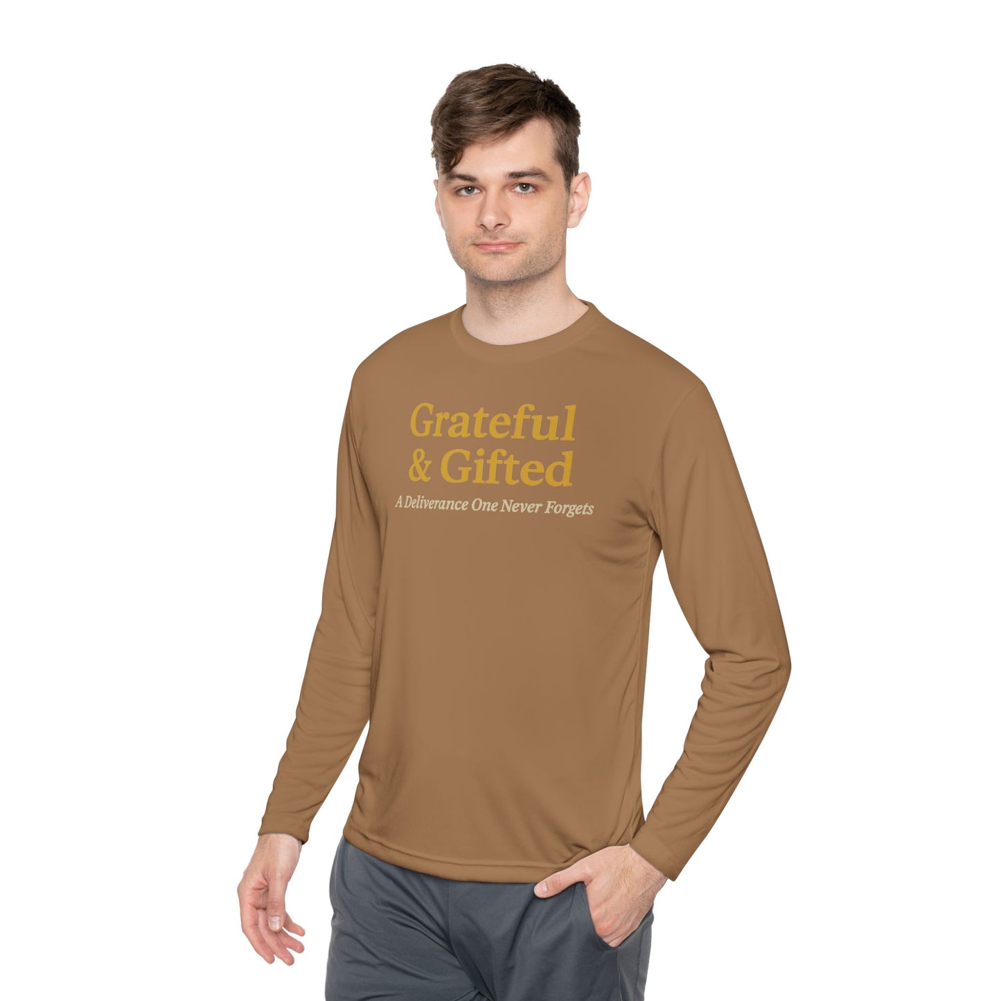Grateful & Gifted Long Sleeve Tee | Inspirational Gift, Unisex Shirt, Perfect for Celebrations, Casual Wear, Thoughtful Present
