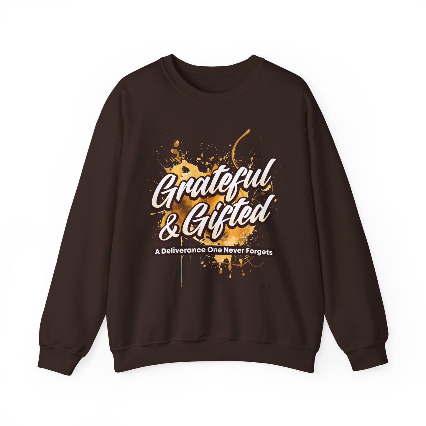 Grateful & Gifted Crewneck Sweatshirt — 'A Deliverance One Never Forgets' Inspirational Pullover