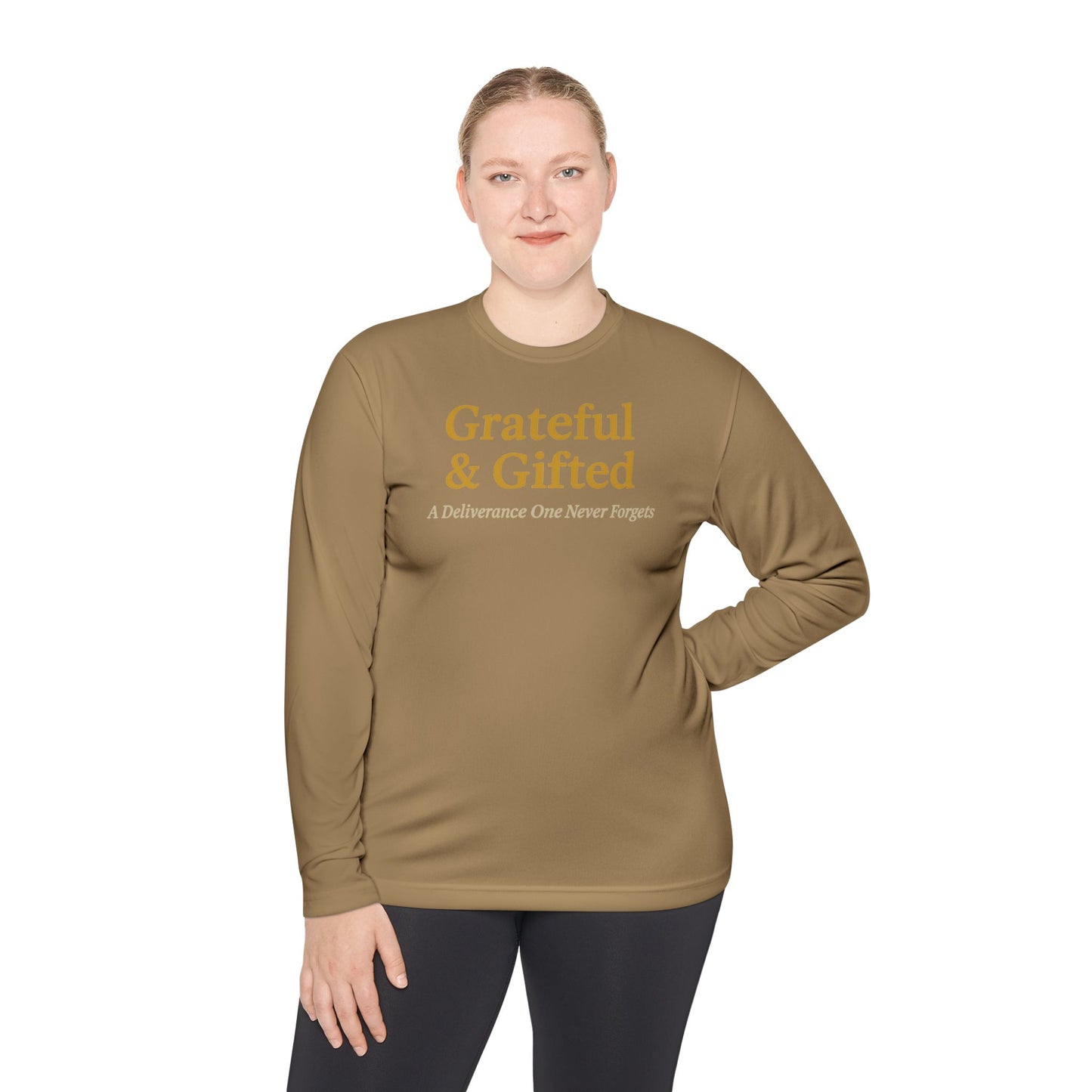 Grateful & Gifted Long Sleeve Tee | Inspirational Gift, Unisex Shirt, Perfect for Celebrations, Casual Wear, Thoughtful Present