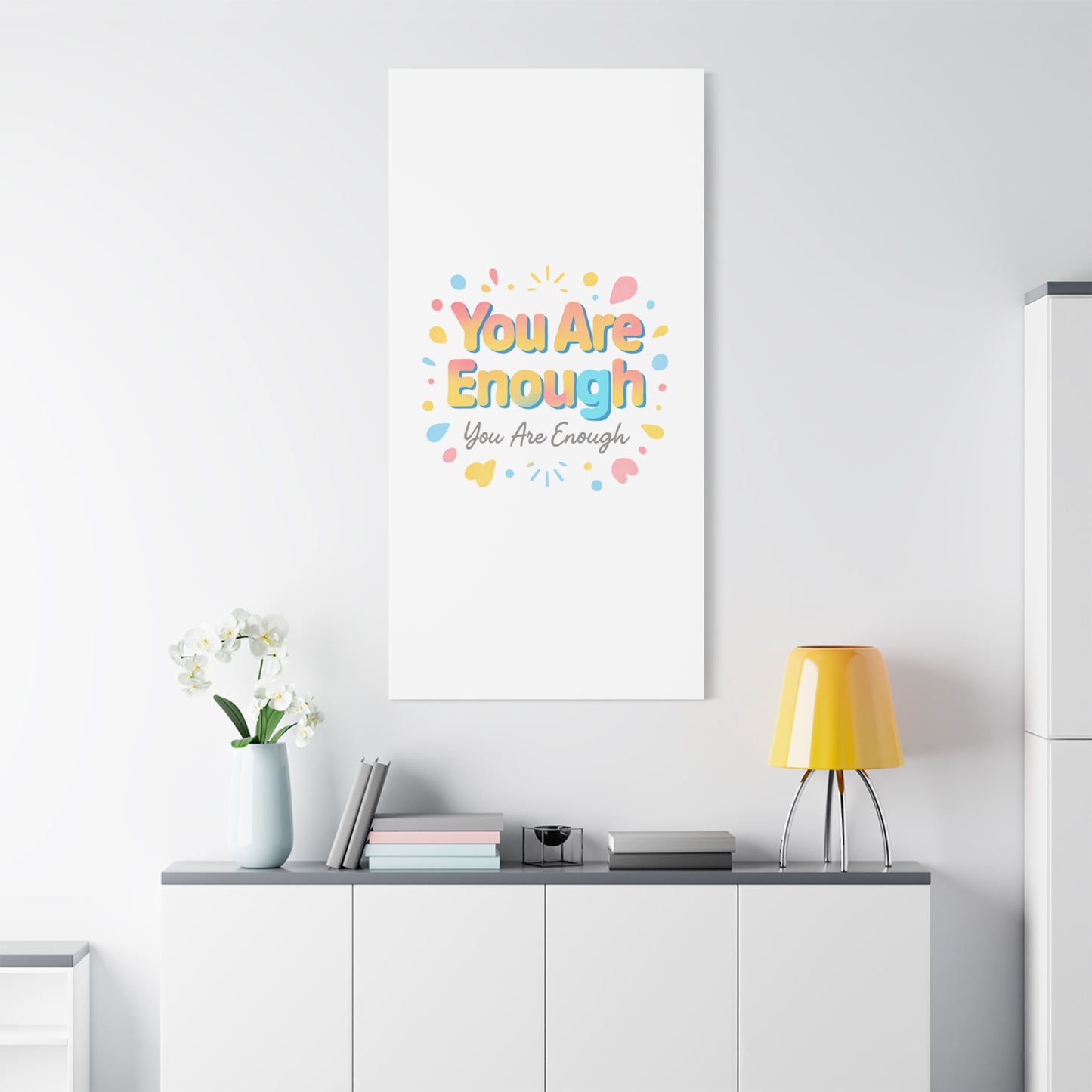 You Are Enough Canvas Wall Art — Inspirational Motivational Home Decor