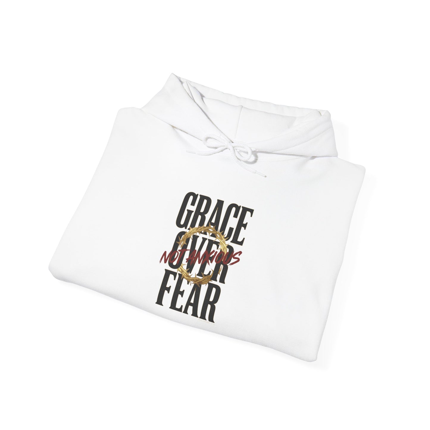 Grace Over Fear Hoodie | Christian Streetwear, Distressed Scripture Style
