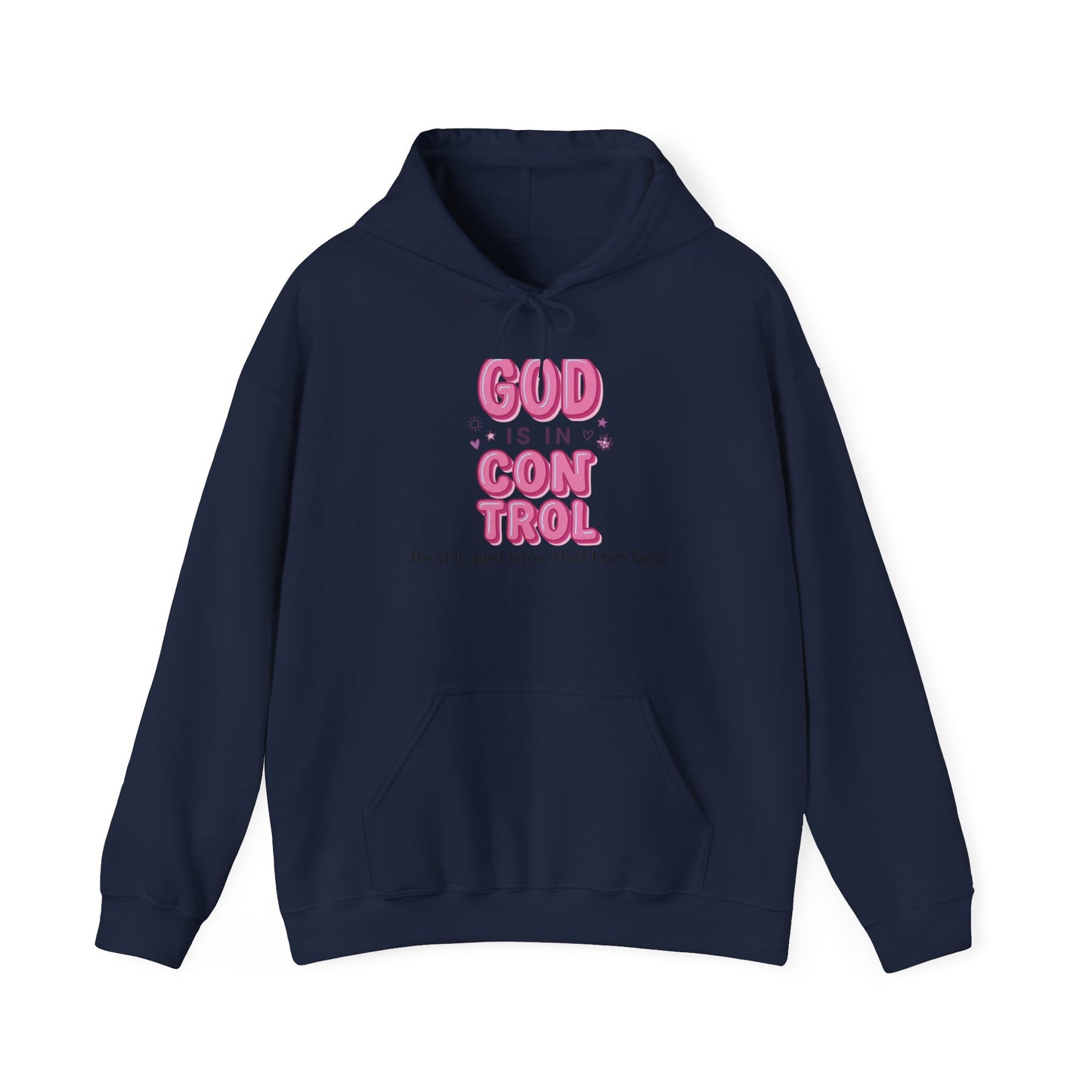 God Is in Control Hoodie | Christian Rainbow Script, Playful Faith Apparel