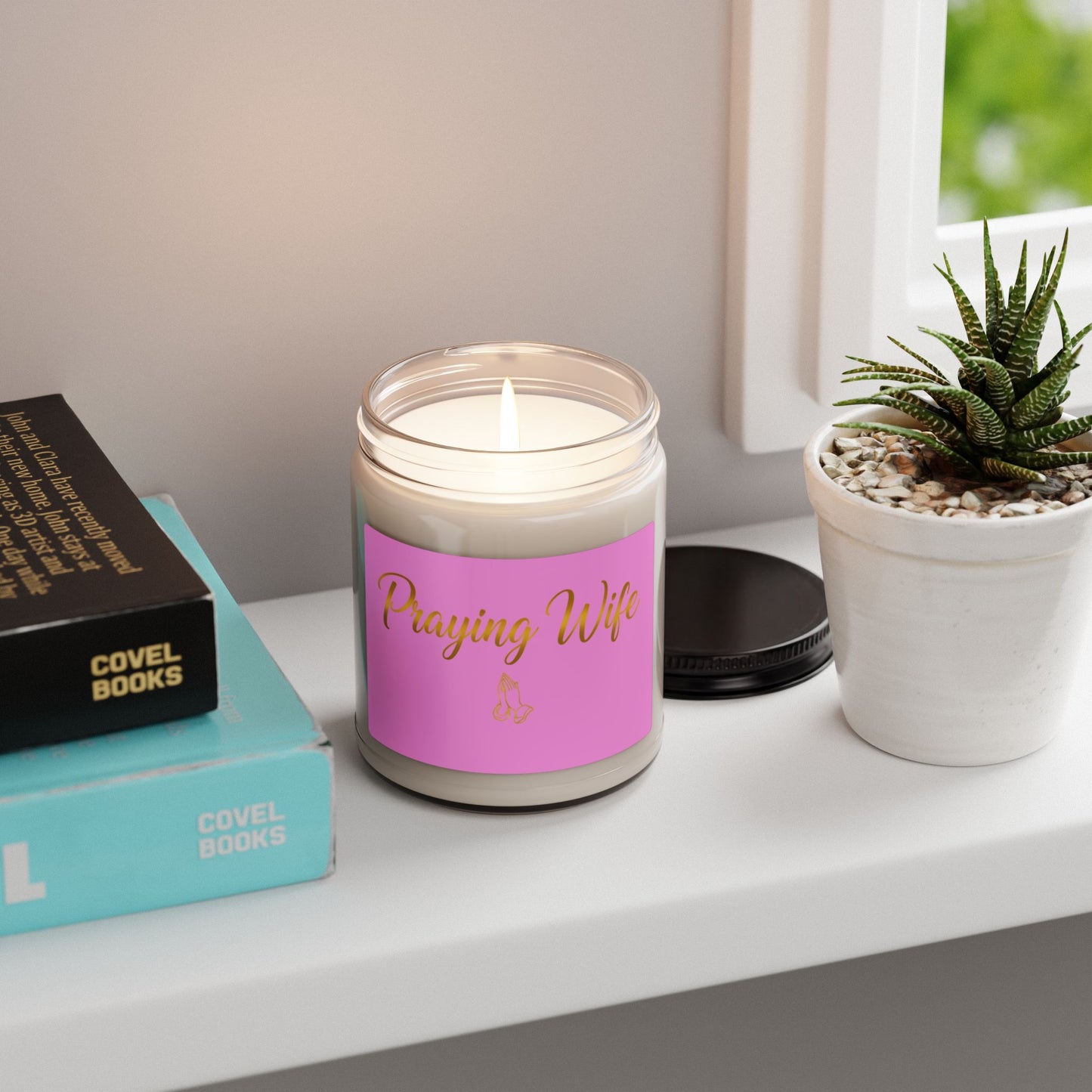 Praying Wife Scented Soy Candle — 9oz Inspirational Pink Jar