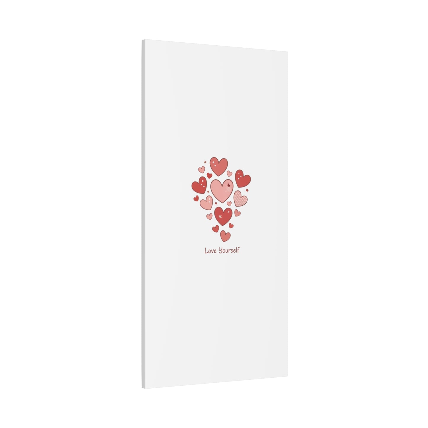 Love Yourself Canvas Wall Art — Watercolor Hearts Inspirational Home Decor