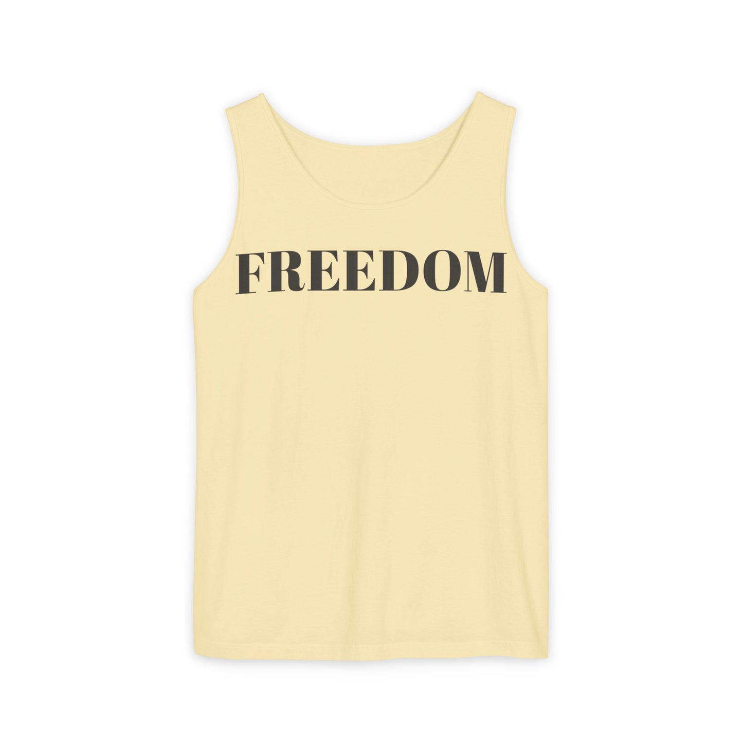 Freedom Unisex Garment-Dyed Tank Top - Comfortable Summer Wear, Casual Lounge, Outdoor Fitness, Inspirational Gift, Vacation Apparel