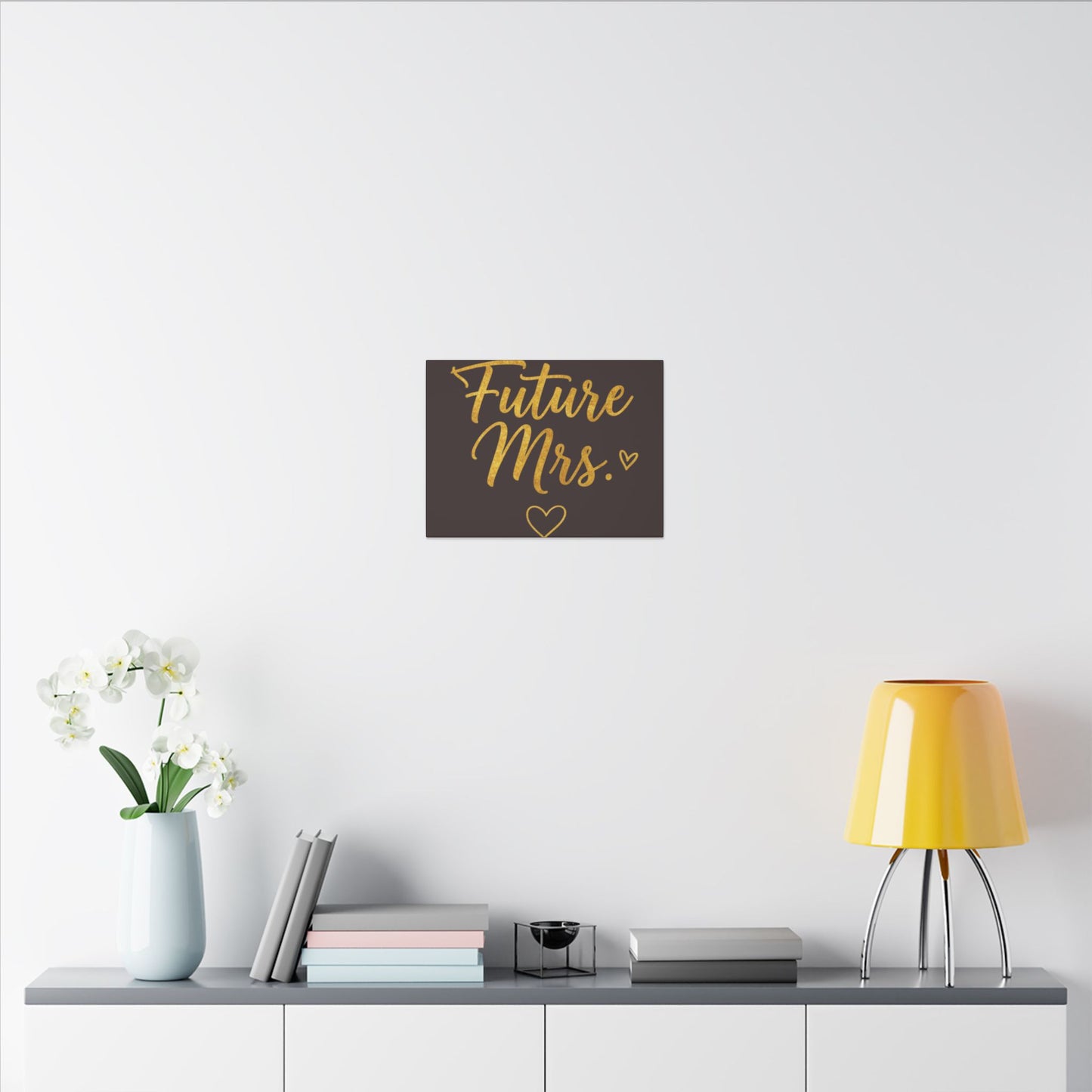 Future Mrs. Canvas Wall Art — Gold Script Bridal Shower & Bachelorette Decoration