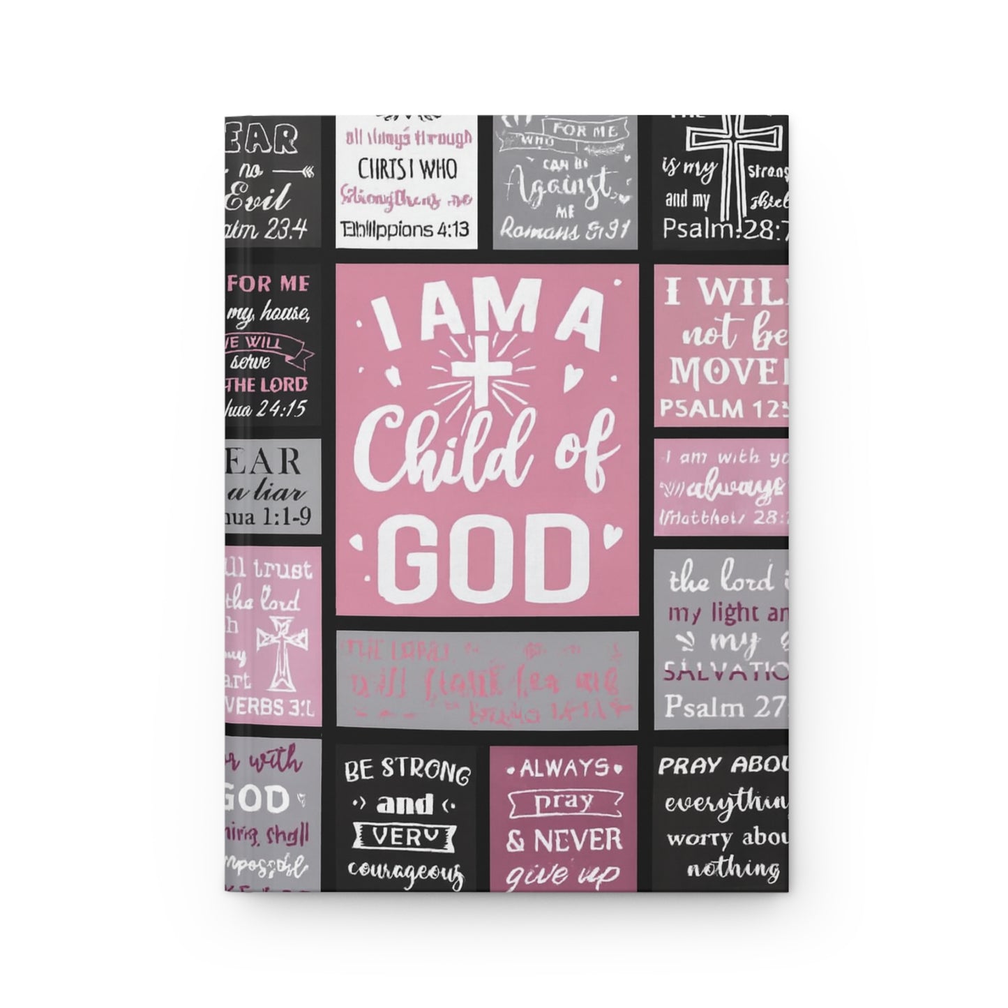 I Am a Child of God Hardcover Journal — Pink Christian Faith Prayer Notebook
