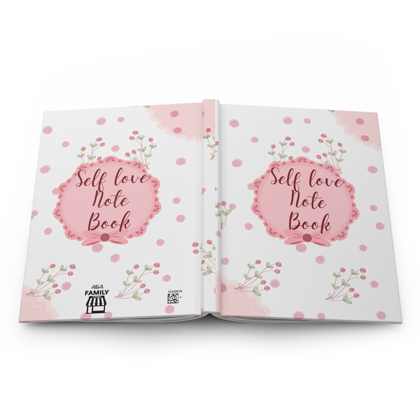 Self-Love Hardcover Journal for Mindfulness, Self-Care Diary, Gratitude Journal, Pink Floral Note Book, Gift for Her, Journal for Women