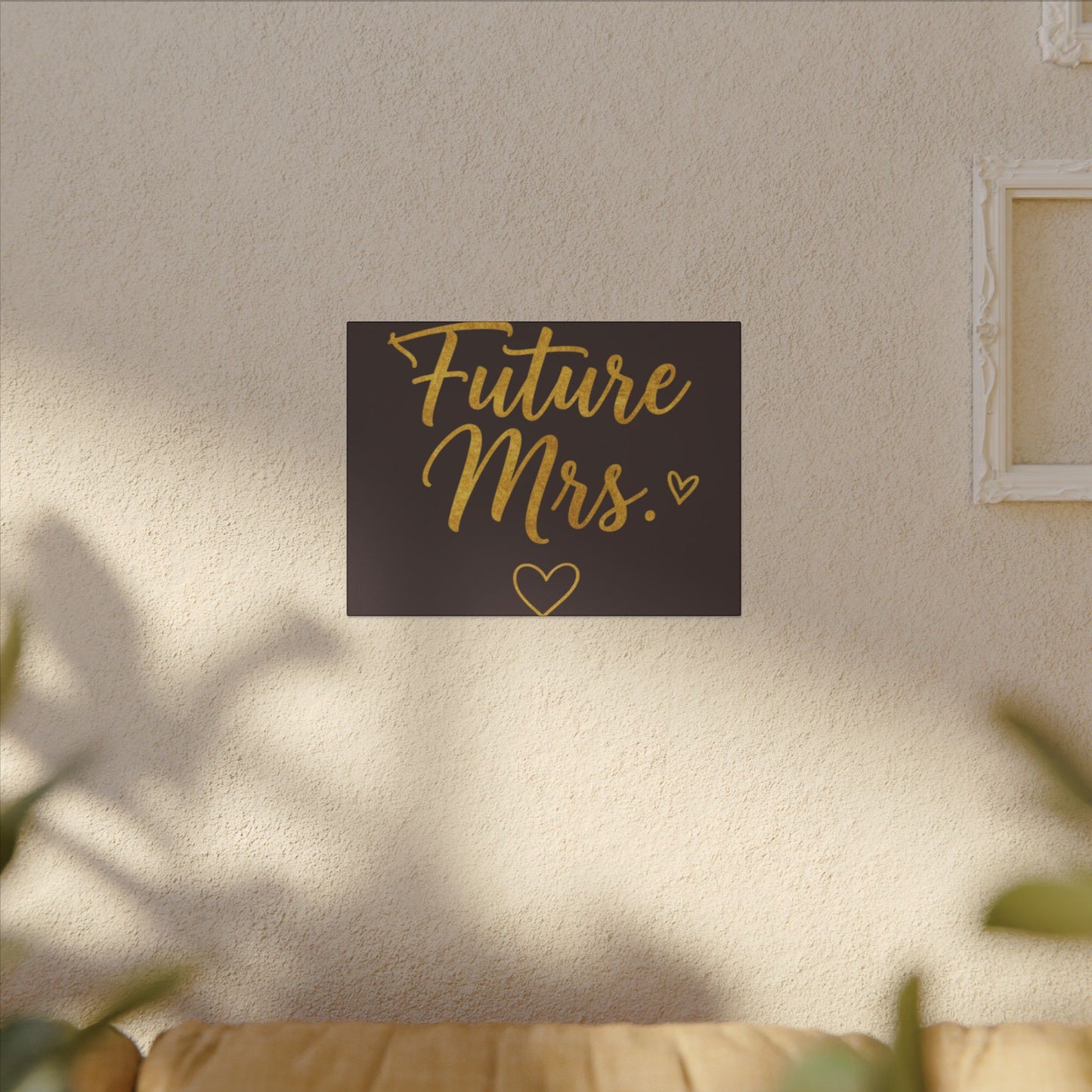 Future Mrs. Canvas Wall Art — Gold Script Bridal Shower & Bachelorette Decoration