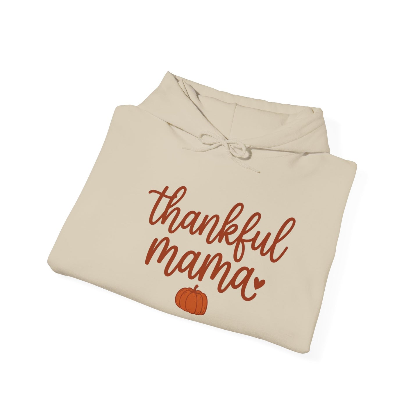 Thankful Mama Hoodie | Thanksgiving Fall Leaves, Pumpkin Accent