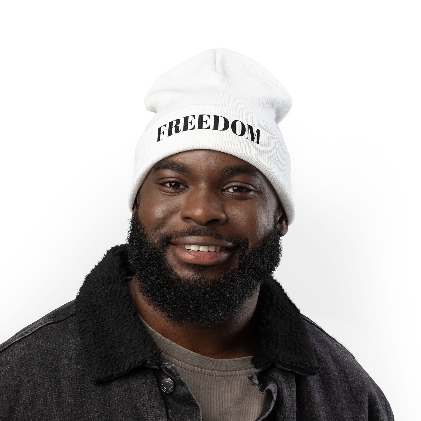 Freedom Knit Beanie - Cozy Embroidered Winter Hat