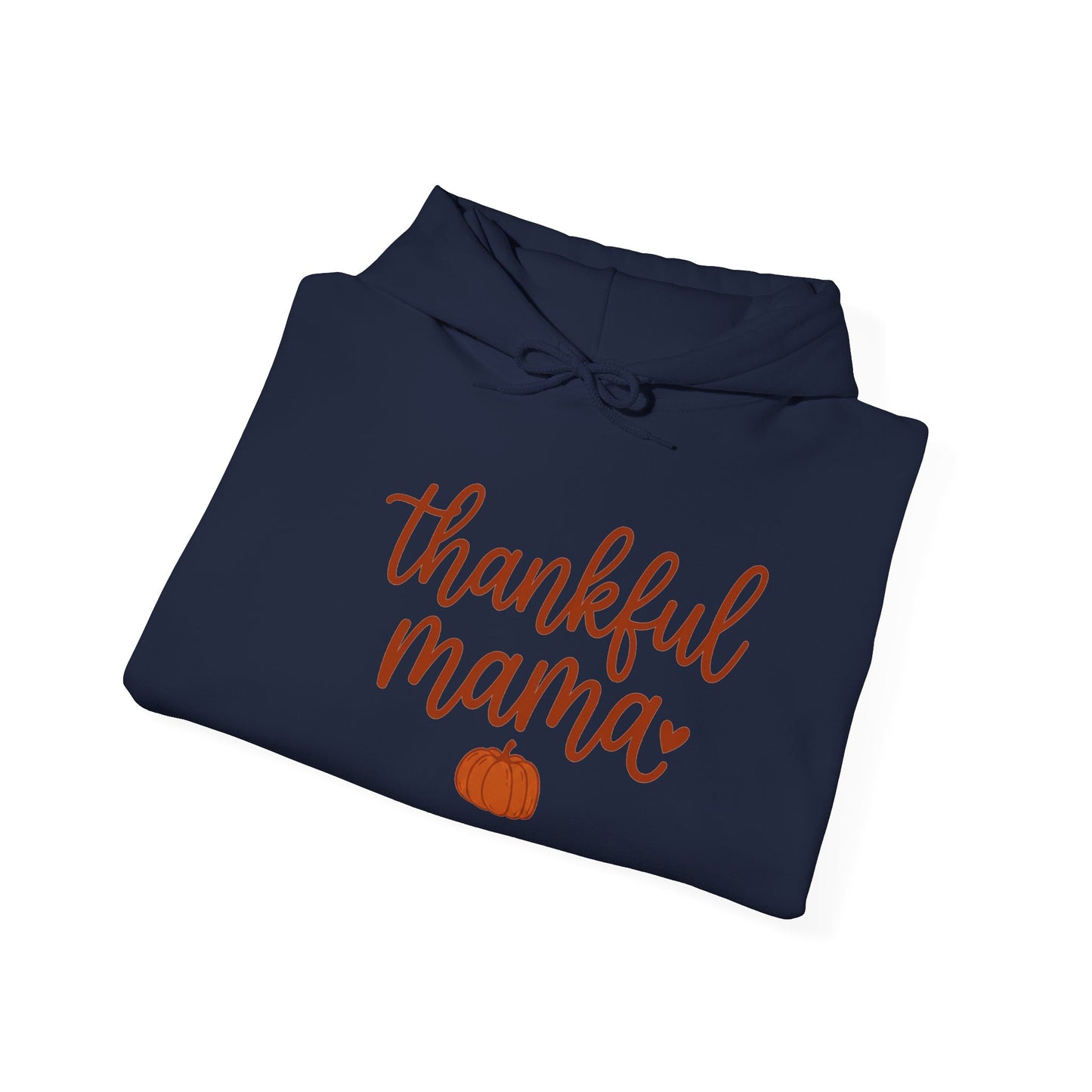Thankful Mama Hoodie | Thanksgiving Fall Leaves, Pumpkin Accent