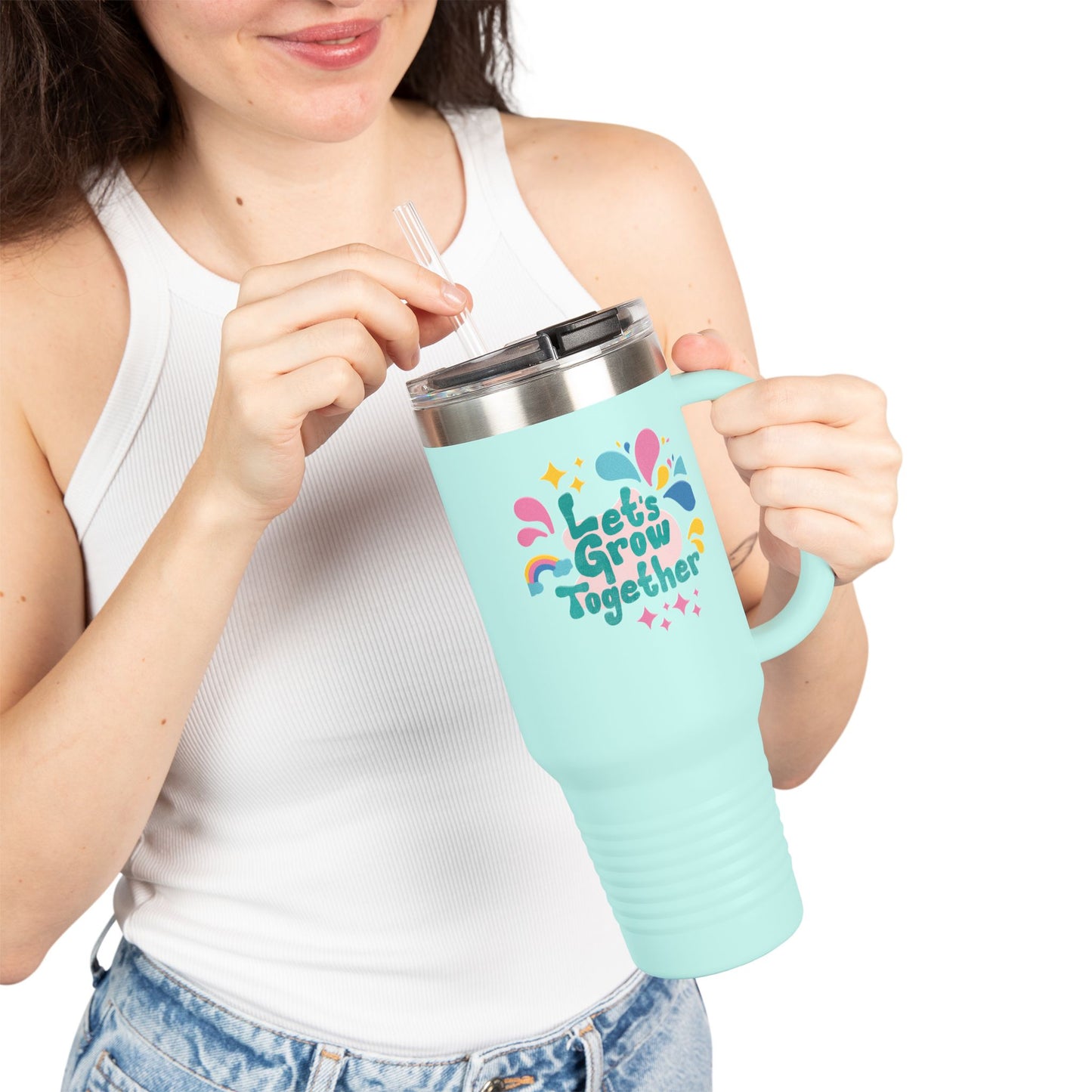 Insulated Travel Mug — "Let's Grow Together" 40oz