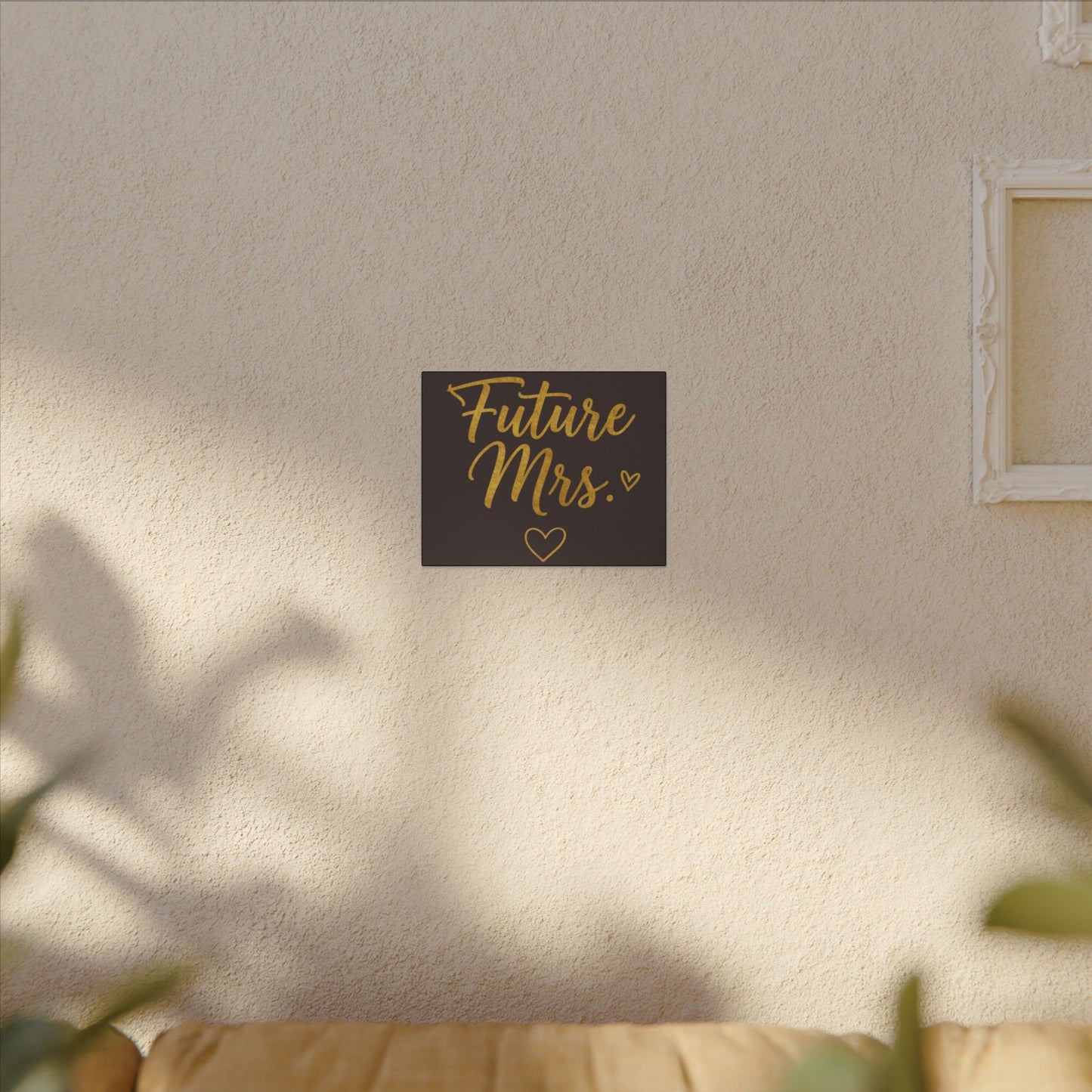 Future Mrs. Canvas Wall Art — Gold Script Bridal Shower & Bachelorette Decoration