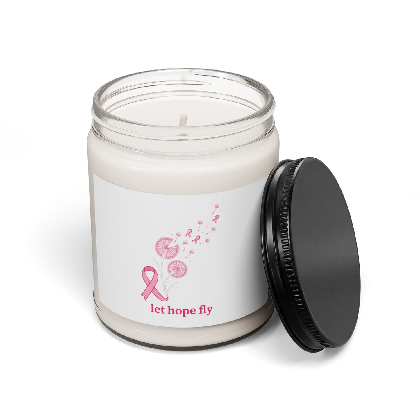 Let Hope Fly Breast Cancer Awareness Candle | Pink Ribbon Soy Candle