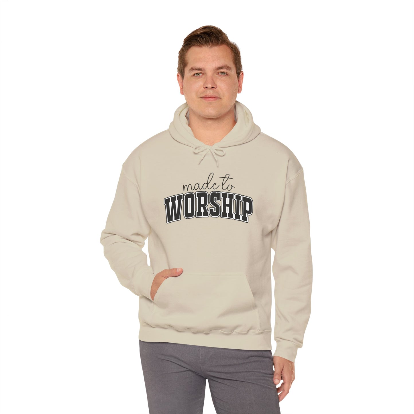 Christian Graphic Hoodie - 'Made to Worship' Pullover