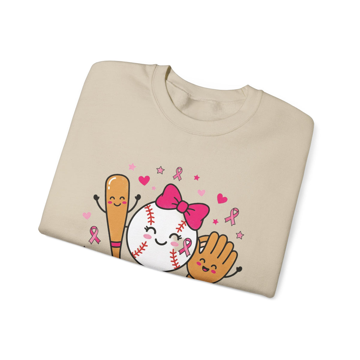 Softball Ribbon Team Support Sweatshirt | Breast Cancer Awareness