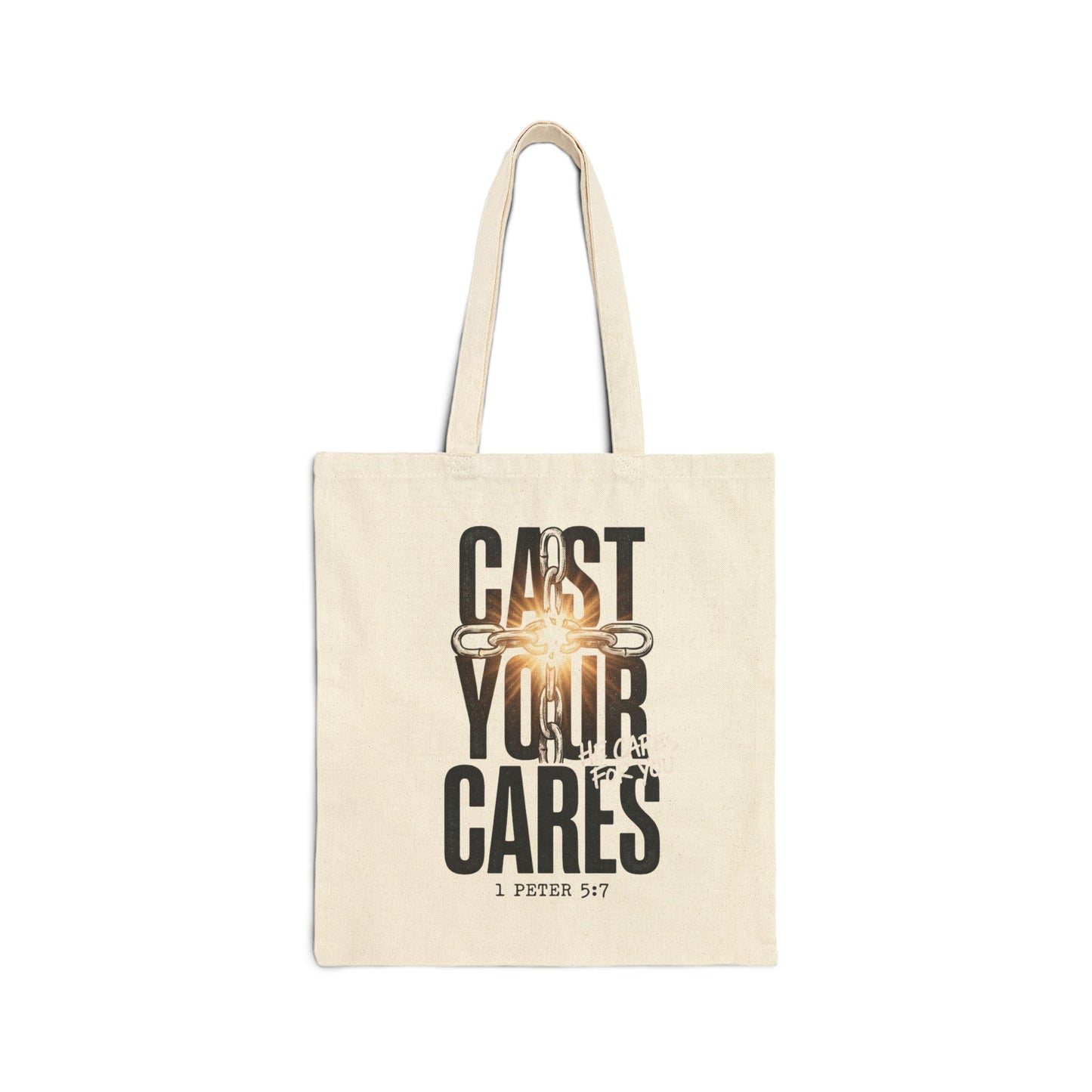 Cast Your Cares Tote | Christian Streetwear, Scripture 1 Peter 5:7