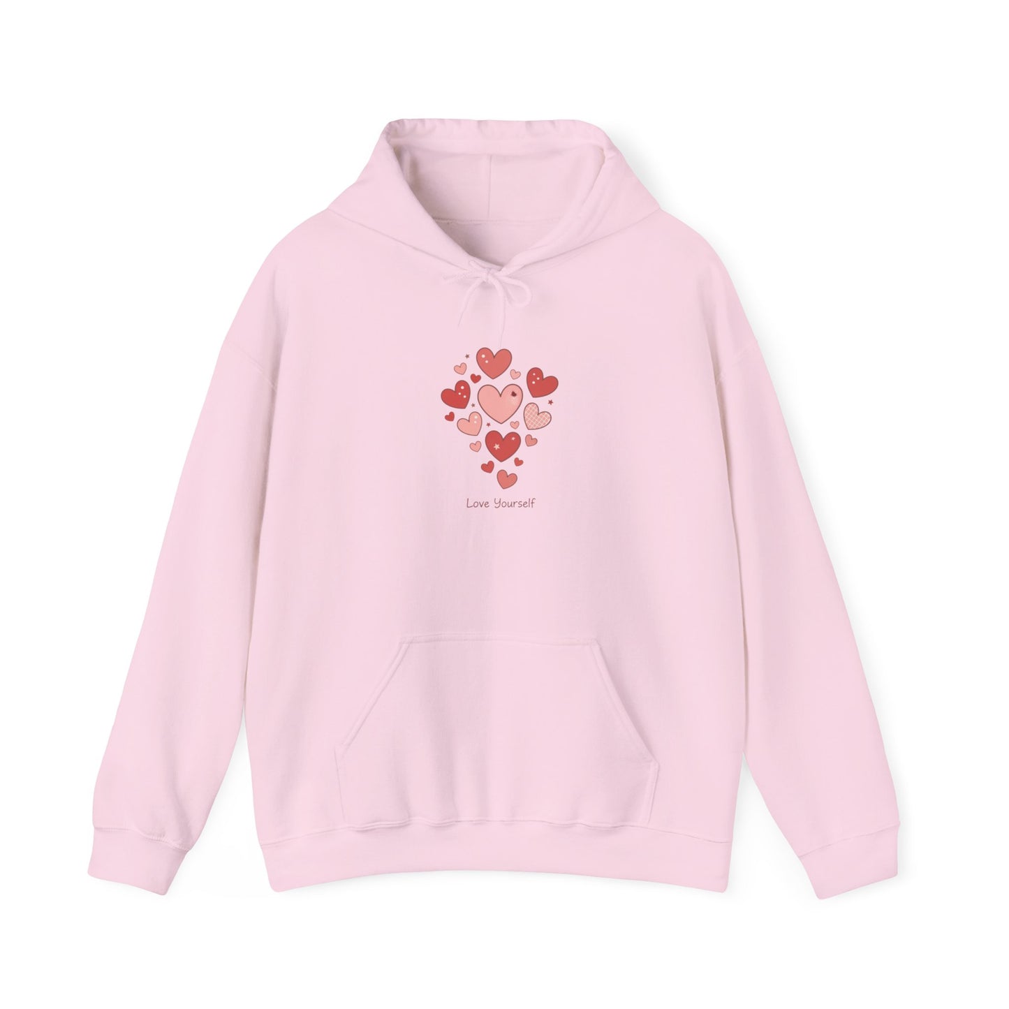 Love Yourself Watercolor Hearts Hoodie — Inspirational Self-Love Sweatshirt