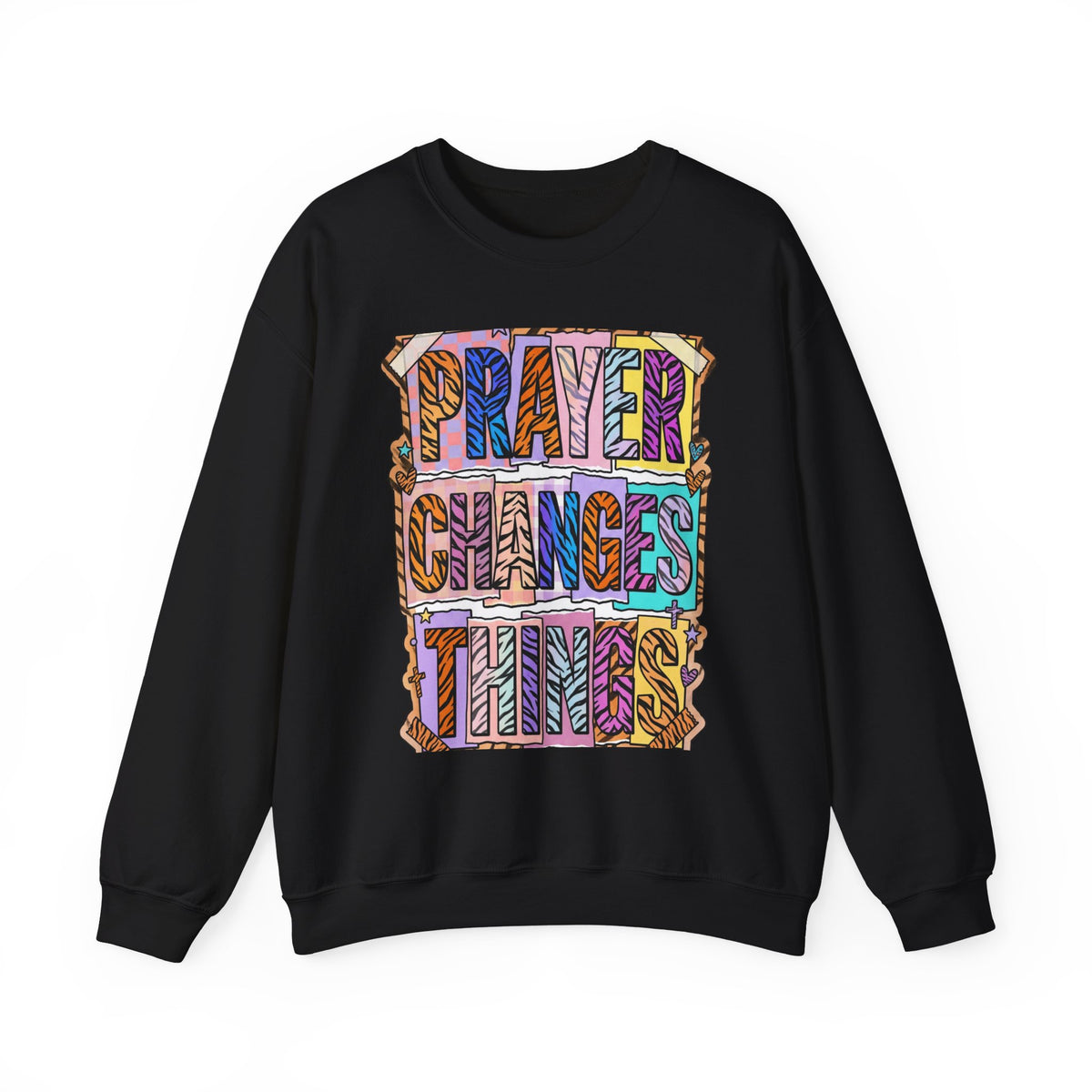 Prayer Changes Things Sweatshirt | Christian rainbow scripture, mixed-font faith