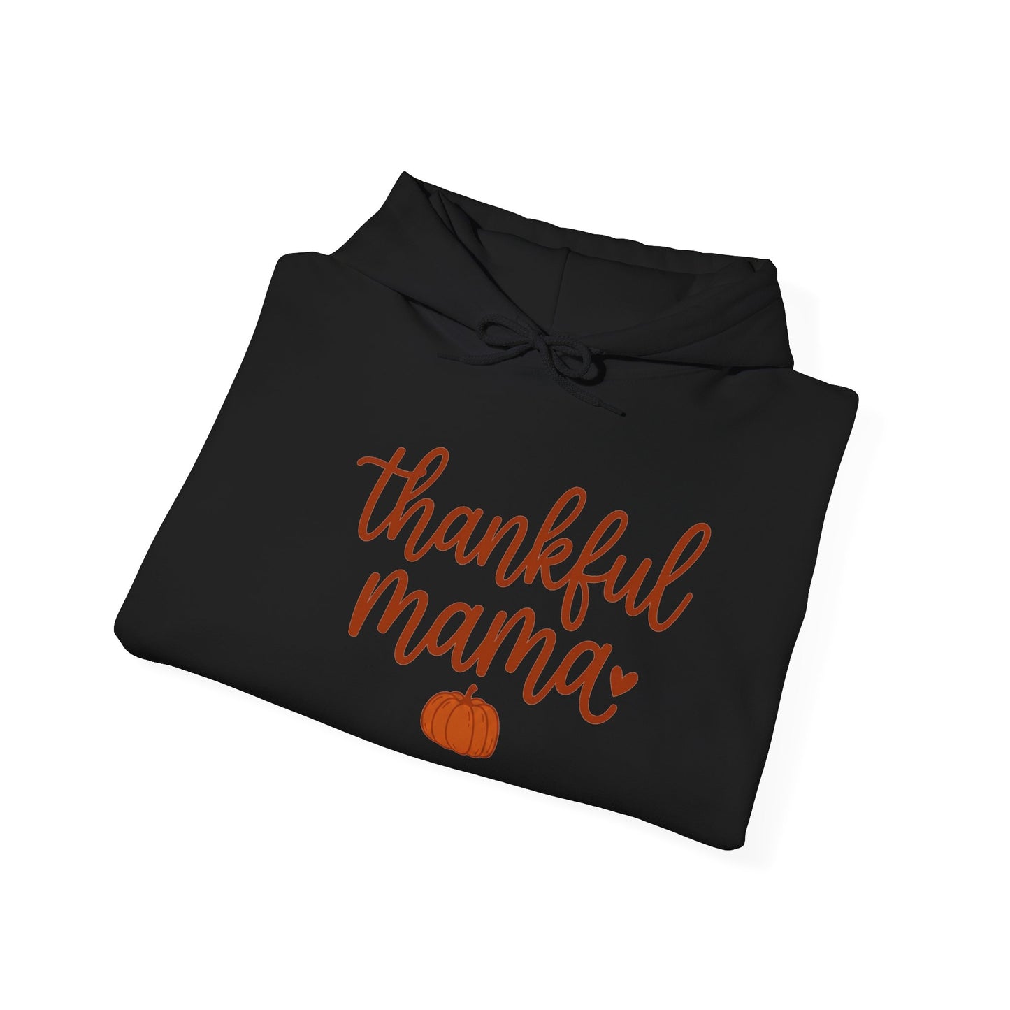Thankful Mama Hoodie | Thanksgiving Fall Leaves, Pumpkin Accent