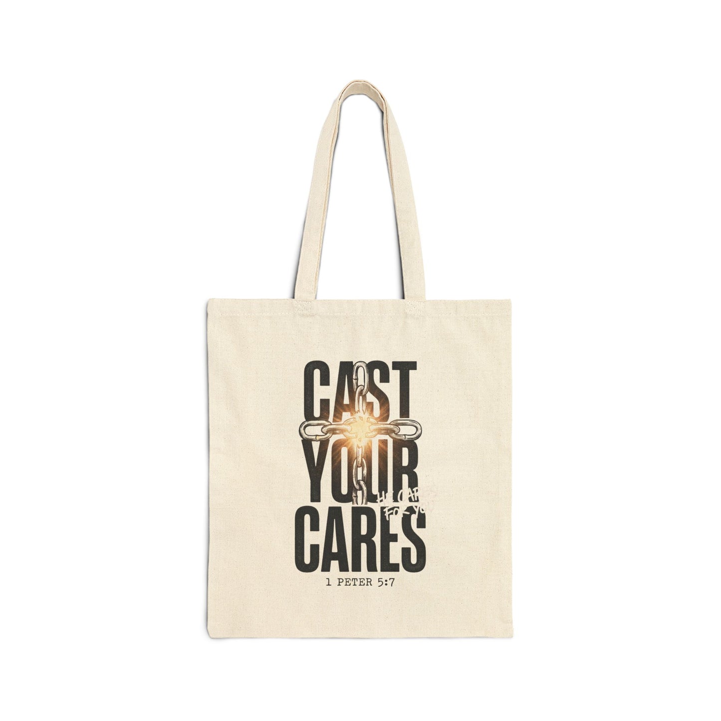 Cast Your Cares Tote | Christian Streetwear, Scripture 1 Peter 5:7
