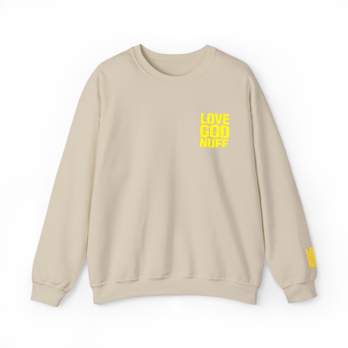 LOVE GOD NUFF Yellow Pocket Sweatshirt