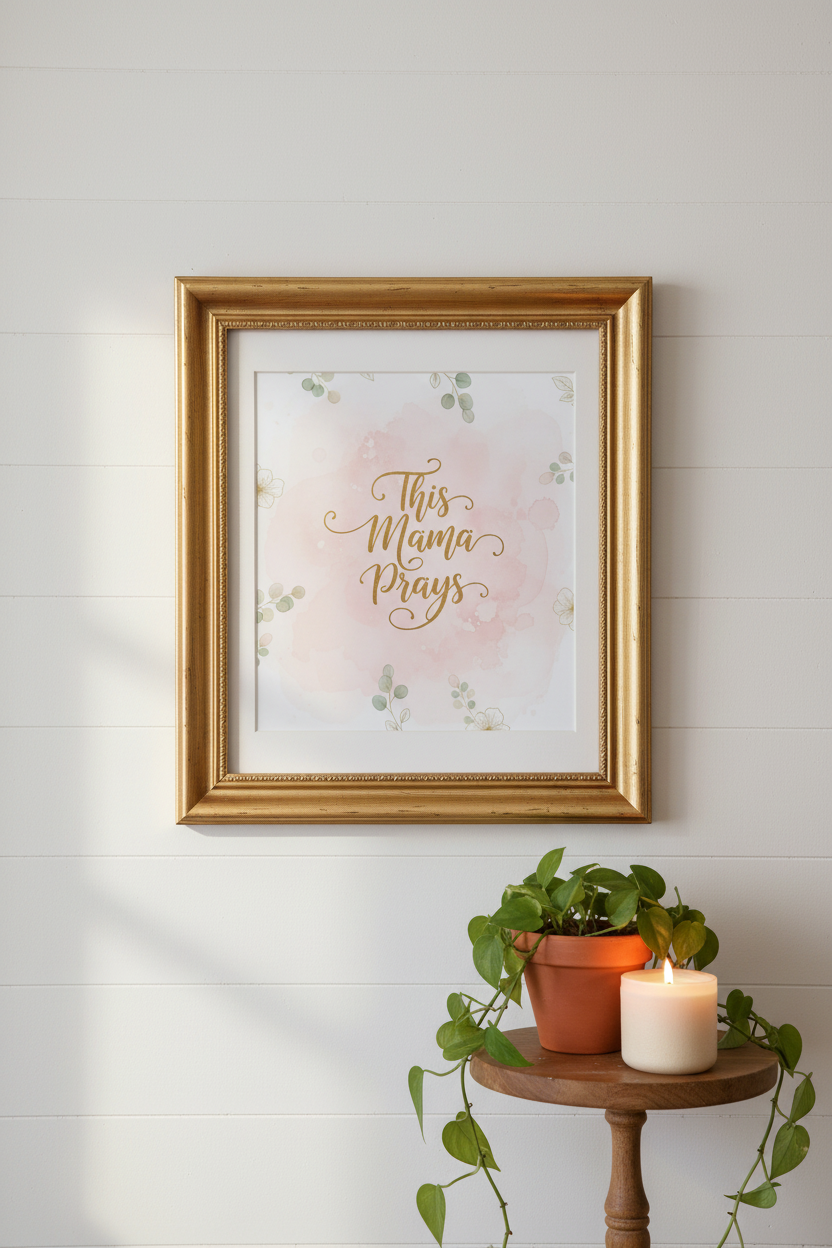 This Mama Prays - Gold Frame Nursery